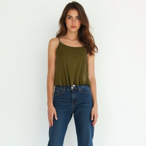 Michael Kors Tops - Michael Kors Moss Green Cami - Quiet Luxury / Boho Chic XS❤️